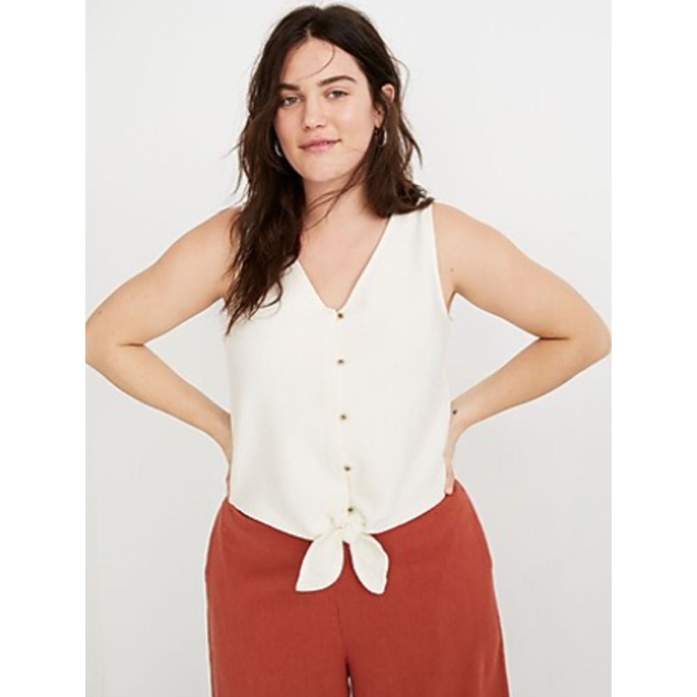 Madewell Texture & Thread Button-Front Tie Tank Top